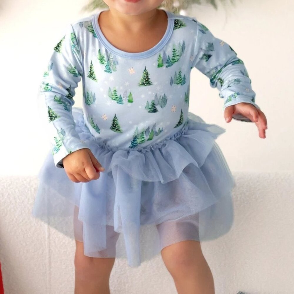 Free Birdees Twinkling Dream of Trees & Lights Ballerina Tutu Onesie Dress 18/24